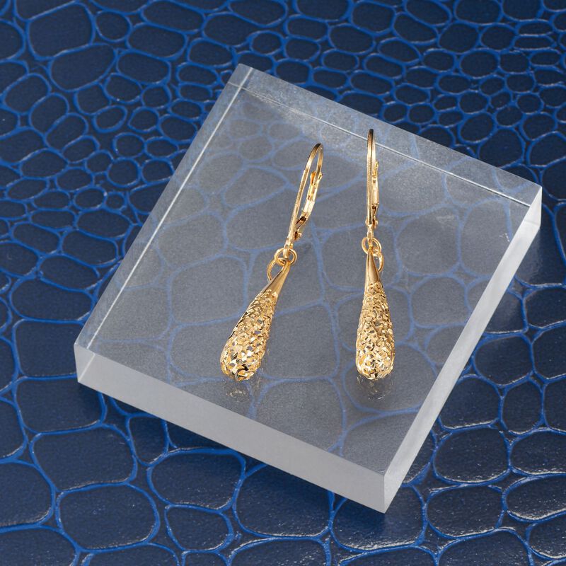 Italian 14kt Yellow Gold Openwork Teardrop Earrings image number 2