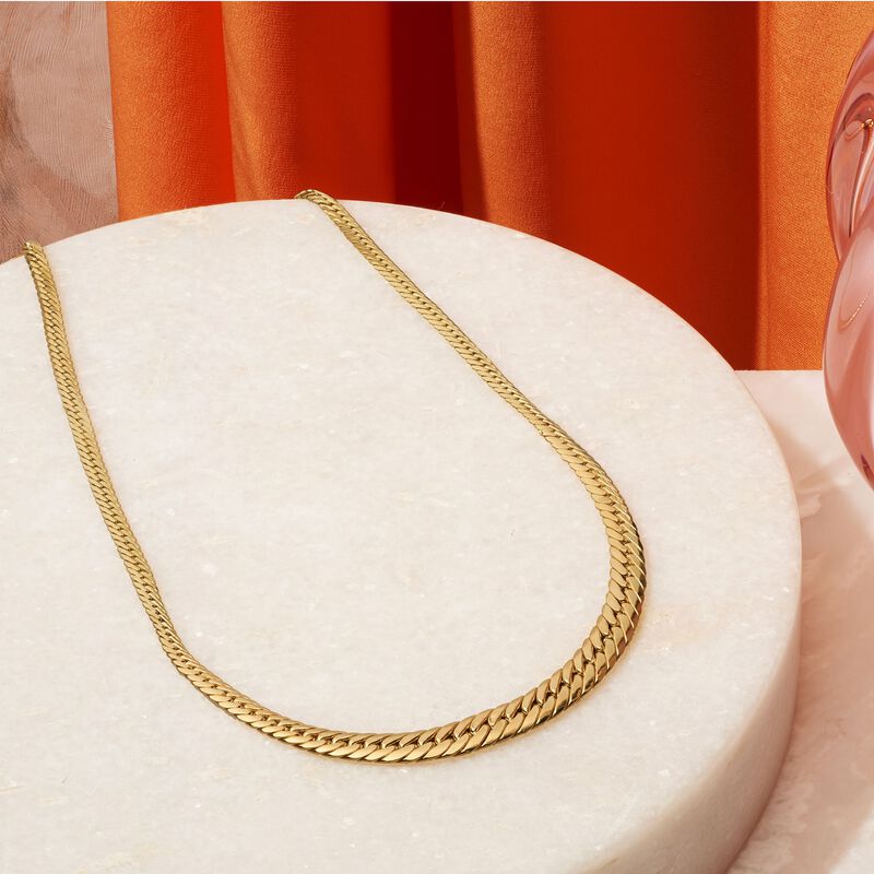 Italian 18kt Yellow Gold Graduated Cuban-Link Necklace image number 3