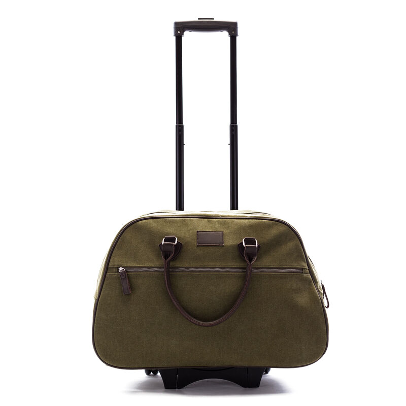 Brouk & Co. "Mid-City" Green Waxed Canvas Rolling Backpack image number 0