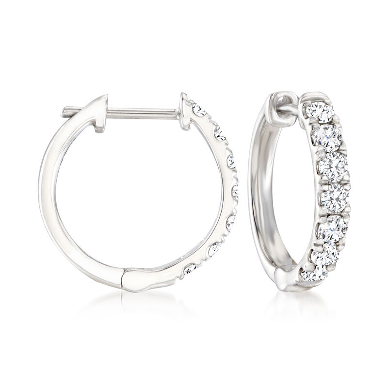 .70 ct. t.w. Diamond Hoop Earrings in Platinum. 1/2&quot; image number 0