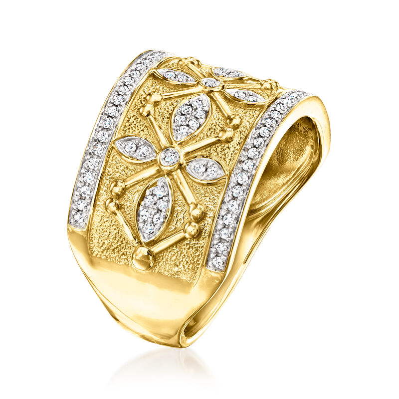 .25 ct. t.w. Diamond Etruscan-Style Ring in 18kt Gold Over Sterling image number 2