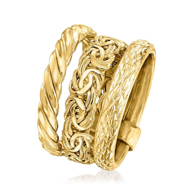 14kt Yellow Gold Jewelry Set: Three Stacked Rings image number 2