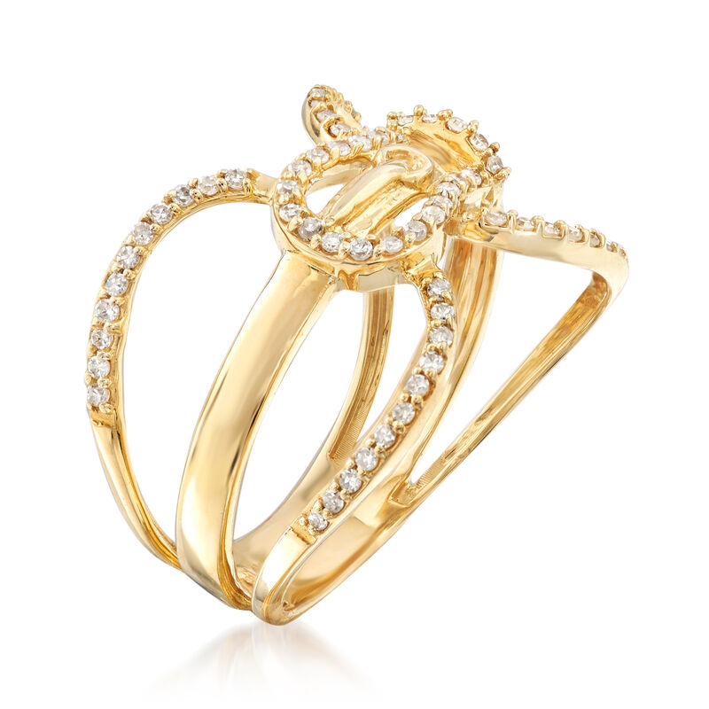 .27 ct. t.w. Diamond Buckle Ring in 14kt Yellow Gold image number 2