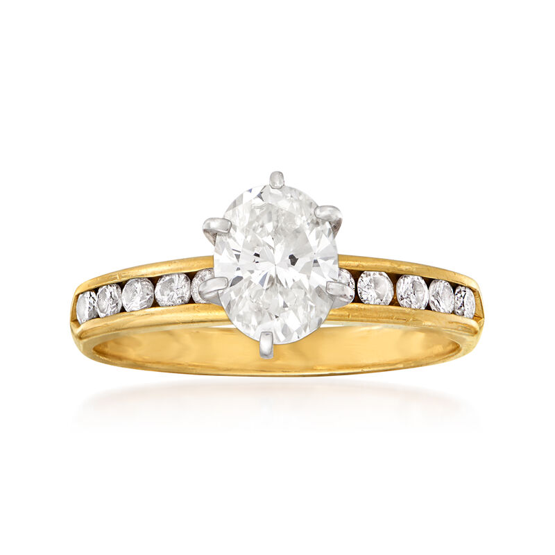 C. 1980 Vintage 1.25 ct. t.w. Diamond Ring in 14kt Yellow Gold image number 0