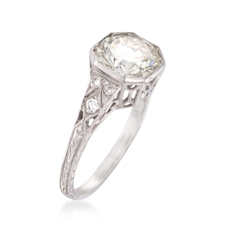 C. 2000 Vintage 2.69 ct. t.w. Diamond Ring in Platinum image number 2