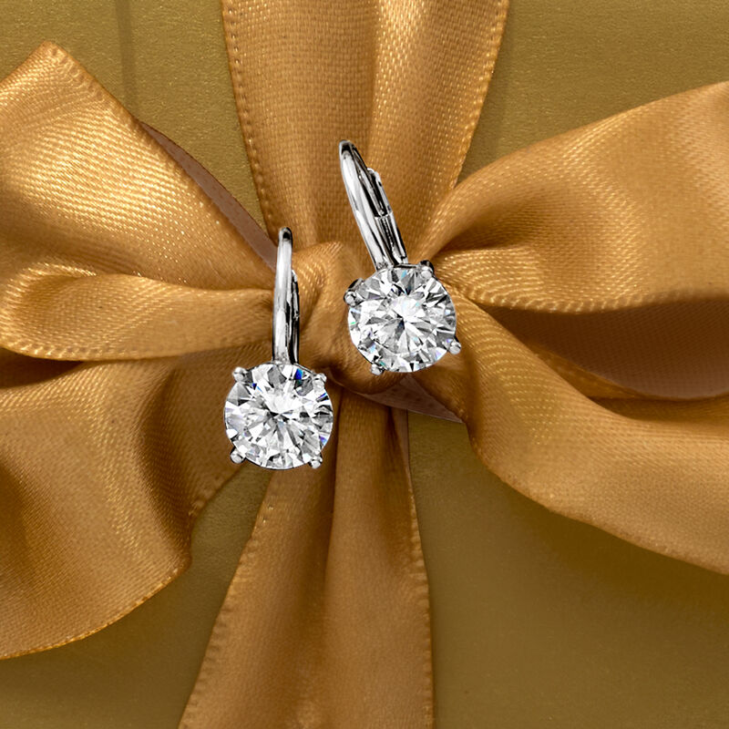 3.20 ct. t.w. Moissanite Earrings in Sterling Silver image number 5