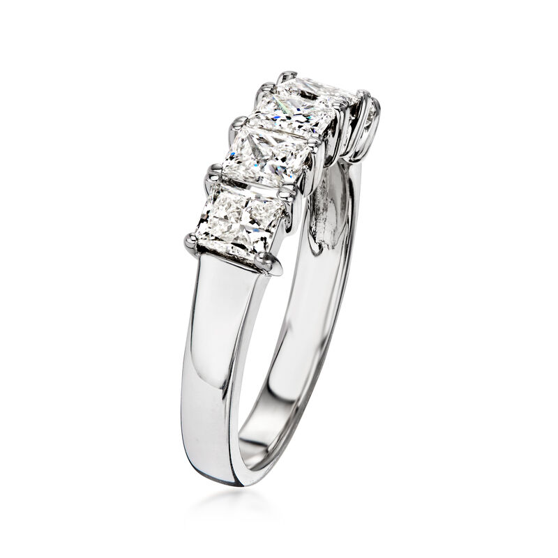C. 1990 Vintage 1.53 ct. t.w. Diamond Five-Stone Ring in 14kt White Gold. Size 6.75 image number 2