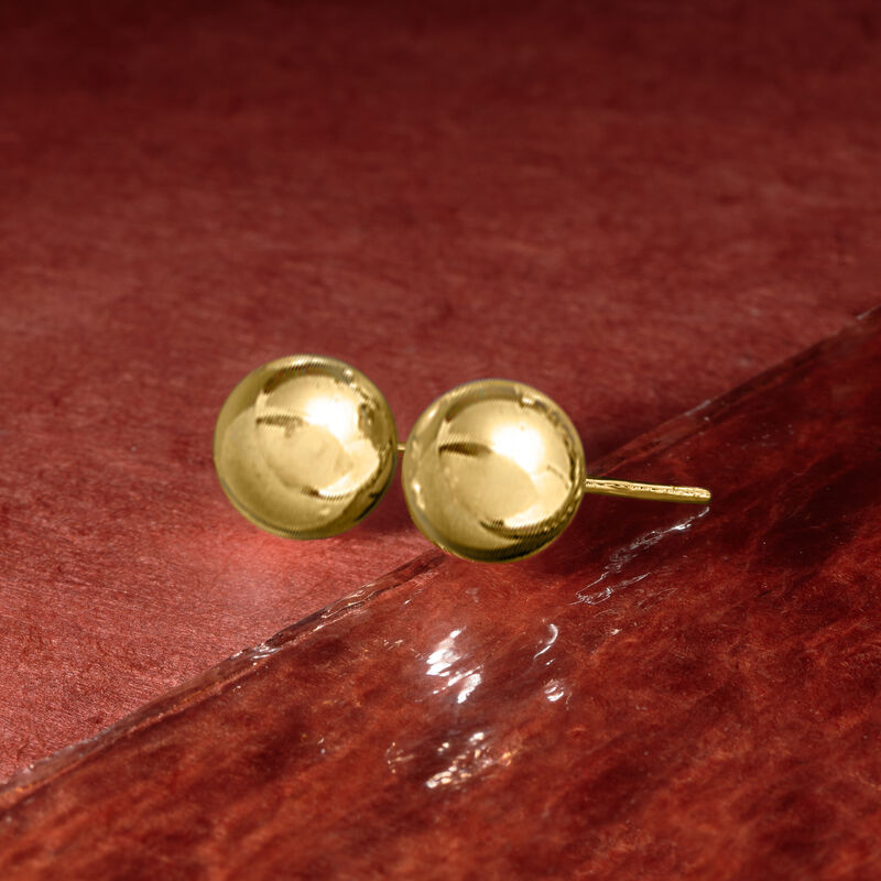 4mm 14kt Yellow Gold Ball Stud Earrings image number 2