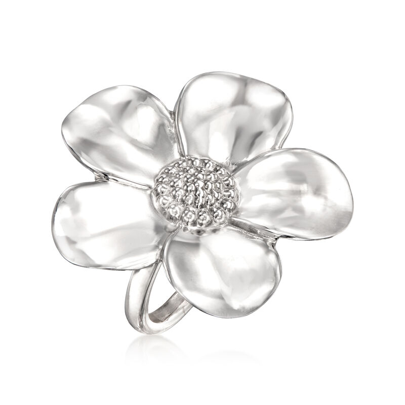 Italian Sterling Silver Flower Ring image number 2