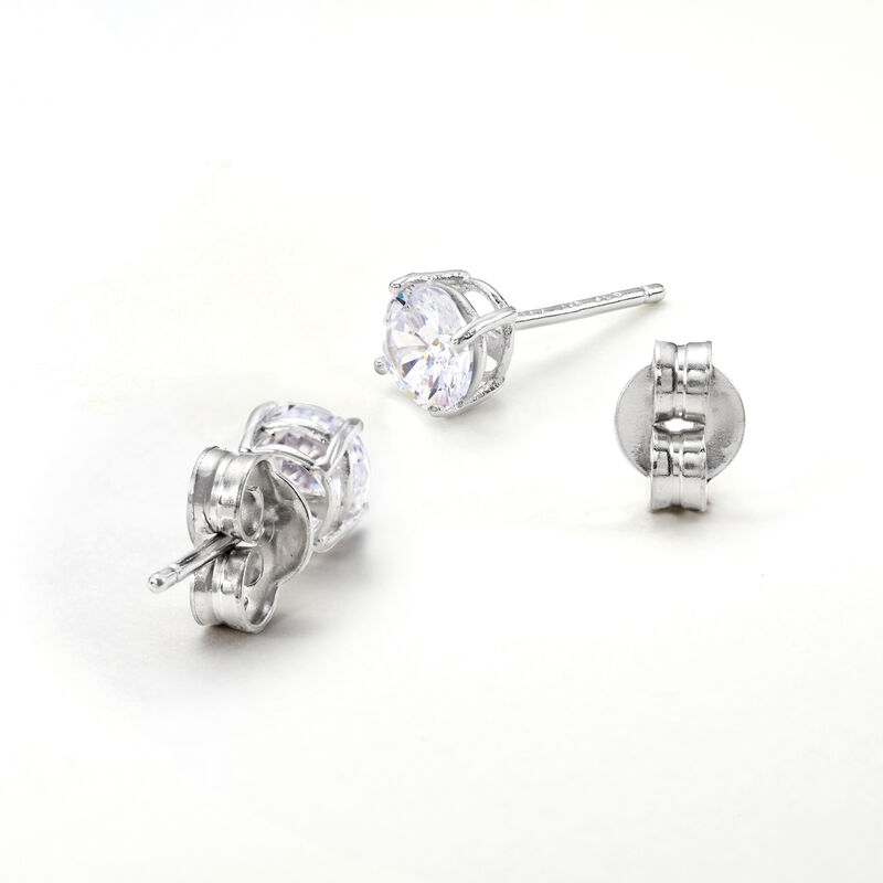 Italian 14kt White Gold Medium 5mm Earring Backings image number 2