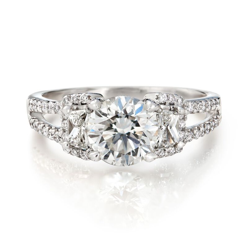 Simon G. 2.27 ct. t.w. Certified Diamond Engagement Ring in 18kt White Gold image number 3