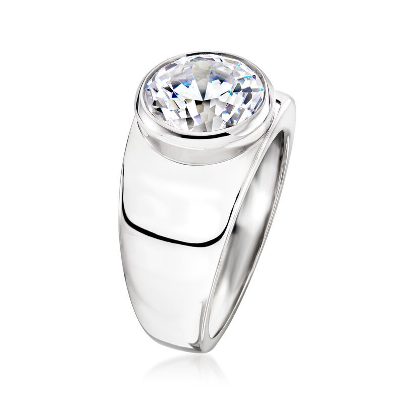 3.50 Carat Bezel-Set CZ Ring in Sterling Silver image number 2