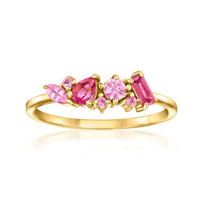 .40 ct. t.w. Tonal Pink Multi-Gemstone Ring in 14kt Yellow Gold
