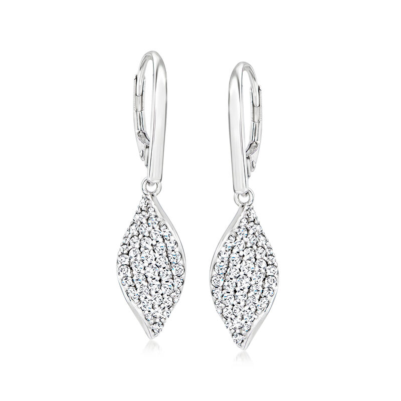 Charles Garnier &quot;Marquise&quot; 1.20 ct. t.w. CZ Drop Earrings in Sterling Silver image number 0