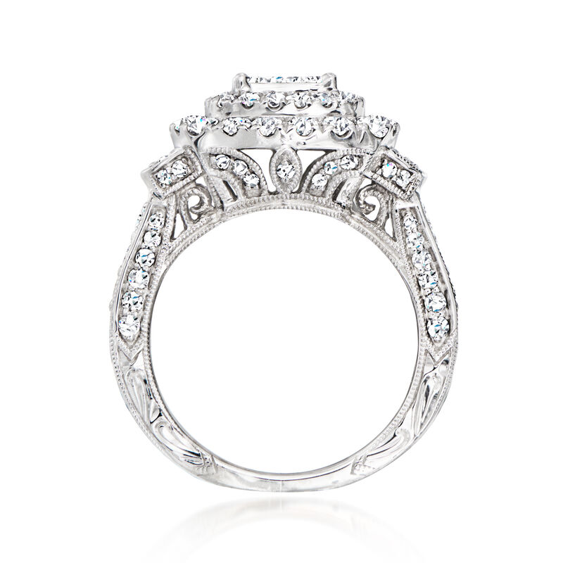C. 2010 Vintage 2.05 ct. t.w. Diamond Cluster Ring in 14kt White Gold. Size 5.25 image number 3