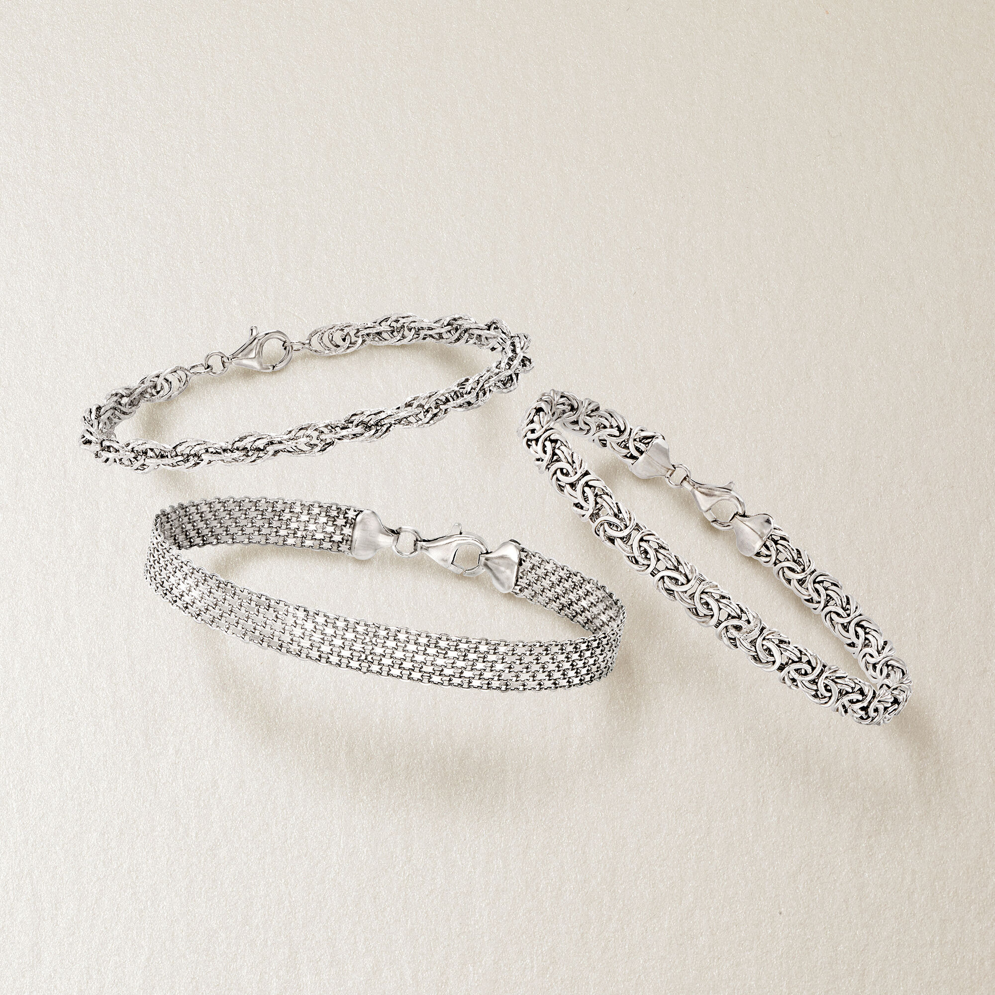 Sterling Silver Jewelry Set: Three Link Bracelets | Ross Simons