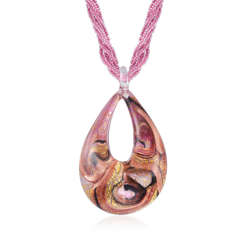 Italian Murano Glass Six-Strand Beaded Necklace in 18kt Gold Over Sterling Silver image number 0