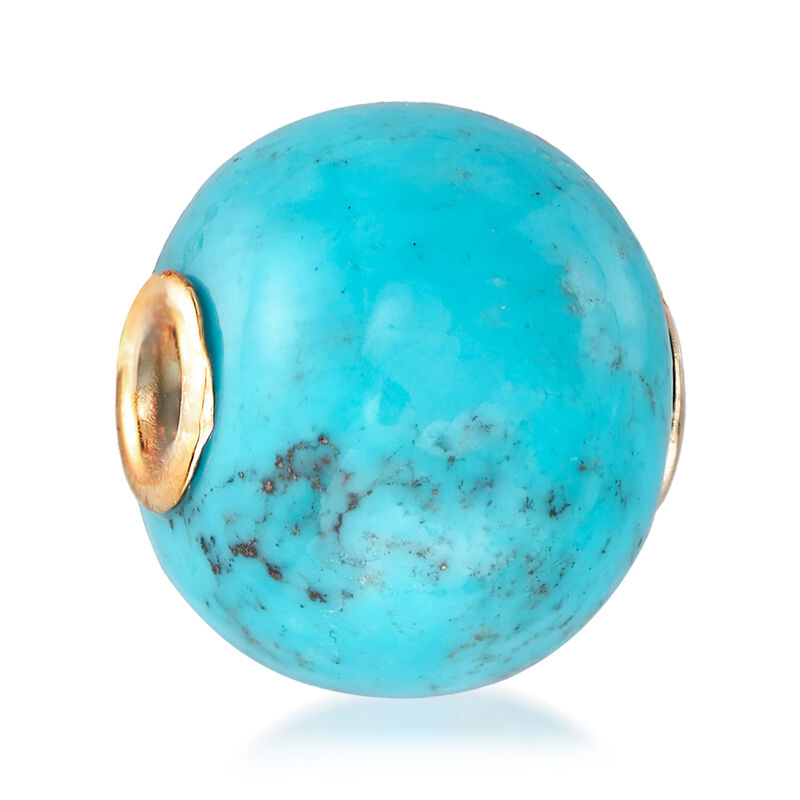 16-16.5mm Turquoise Bead Pendant in 14kt Yellow Gold image number 2