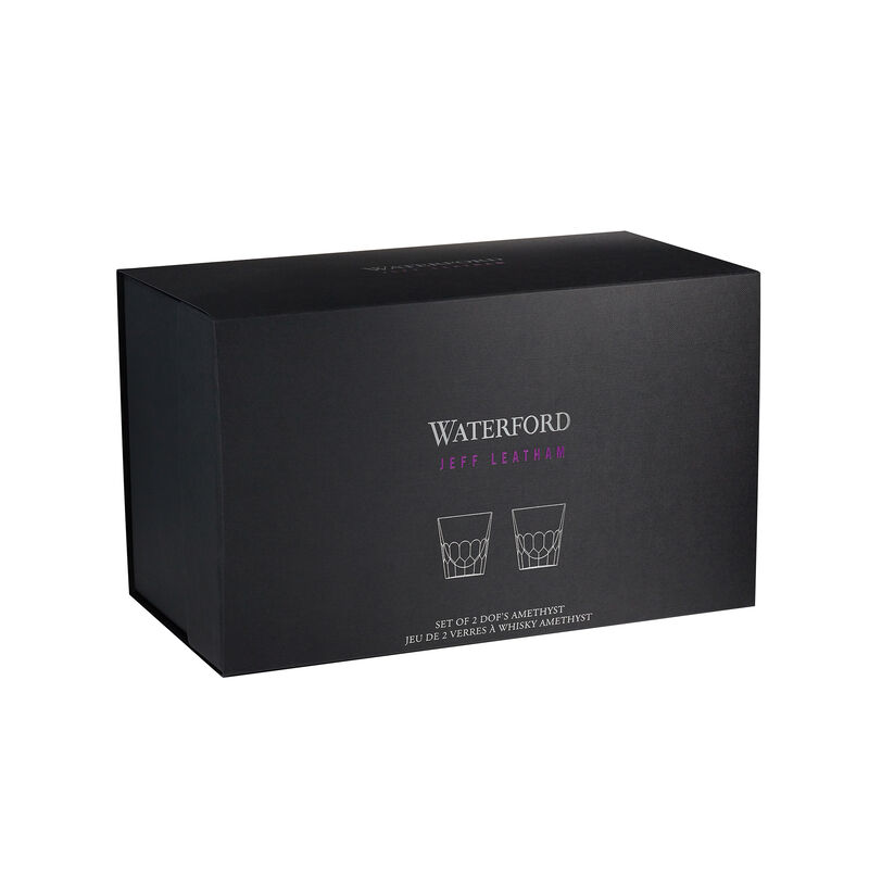 Waterford Crystal &quot;Icon&quot; Set of 2 Purple Double Old-Fashioned Glasses image number 1