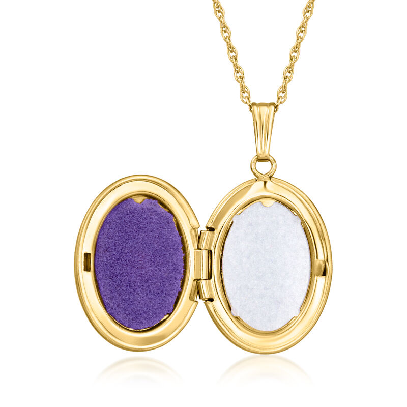 .50 Carat Garnet Oval Floral Locket Necklace in 14kt Yellow Gold. 18" image number 3