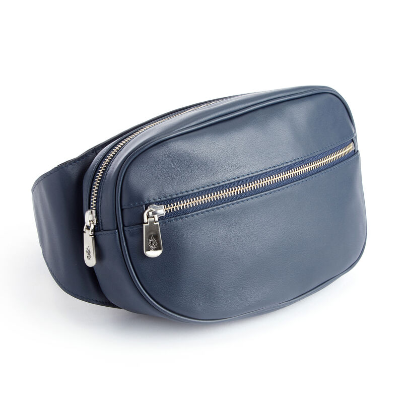 Royce Blue Leather Hip and Crossbody Belt Bag image number 0