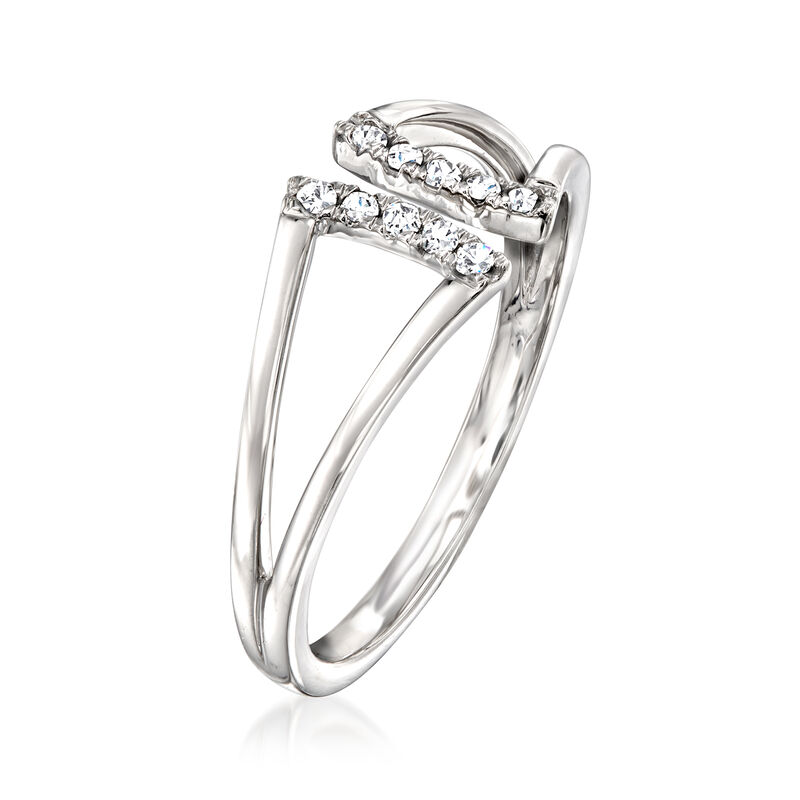 .10 ct. t.w. Diamond Open-Space Ring in Sterling Silver image number 2