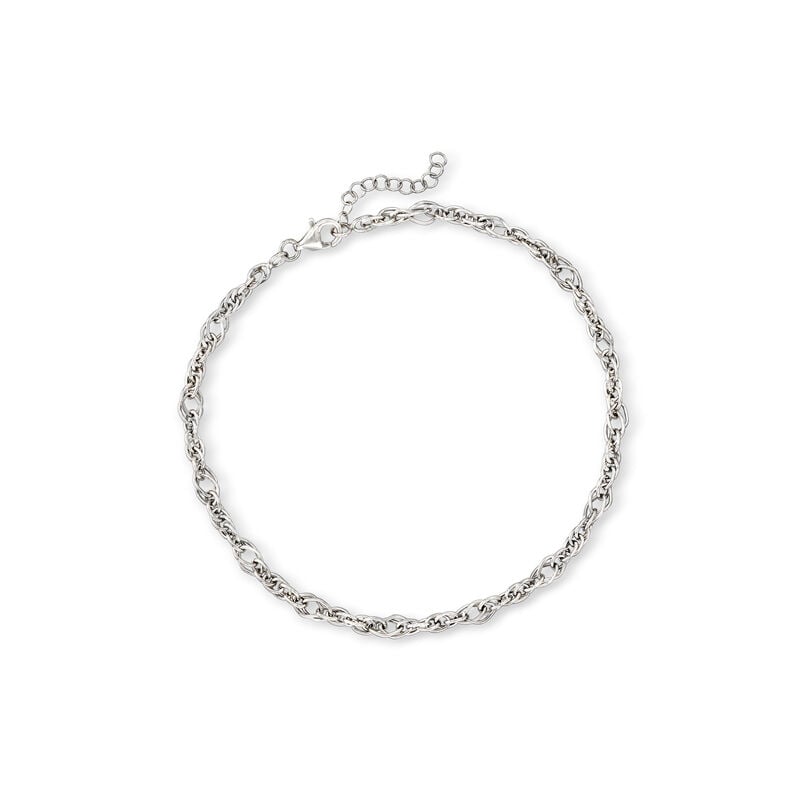 Sterling Silver Singapore-Chain Anklet. 9&quot; image number 0