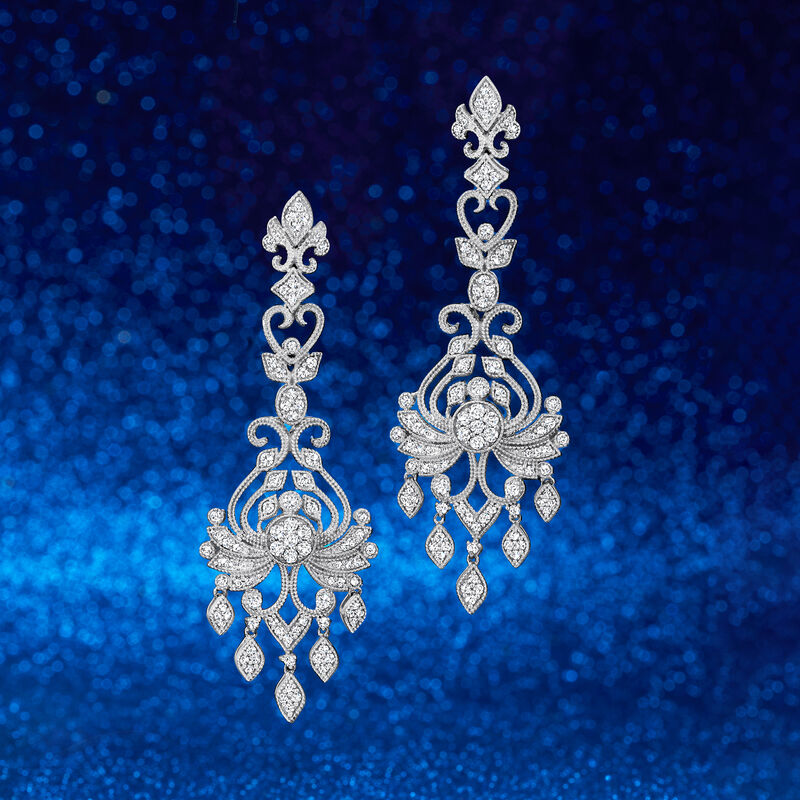 2.00 ct. t.w. Diamond Chandelier Earrings in Sterling Silver  image number 2