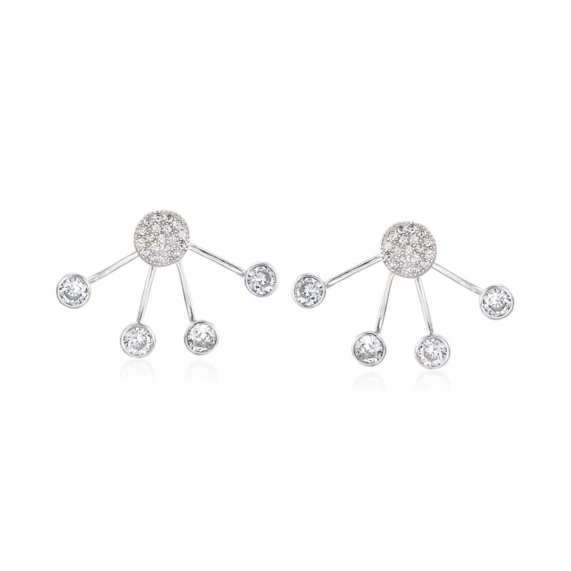2.35 ct. t.w. CZ Front-Back Earrings in Sterling Silver image number 0