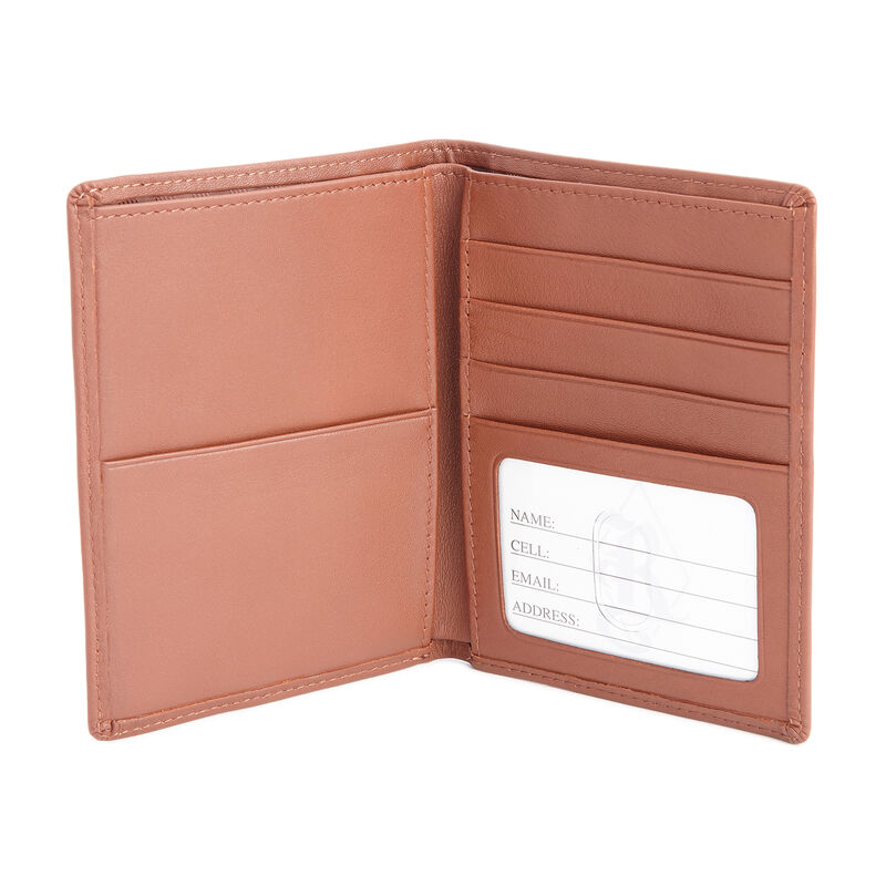Royce Tan Leather Personalized Rfid-Blocking Passport Travel Wallet image number 0