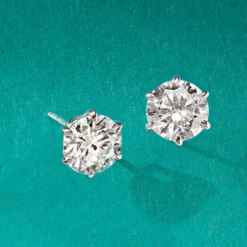 4.00 ct. t.w. Moissanite Stud Earrings in Sterling Silver image number 4