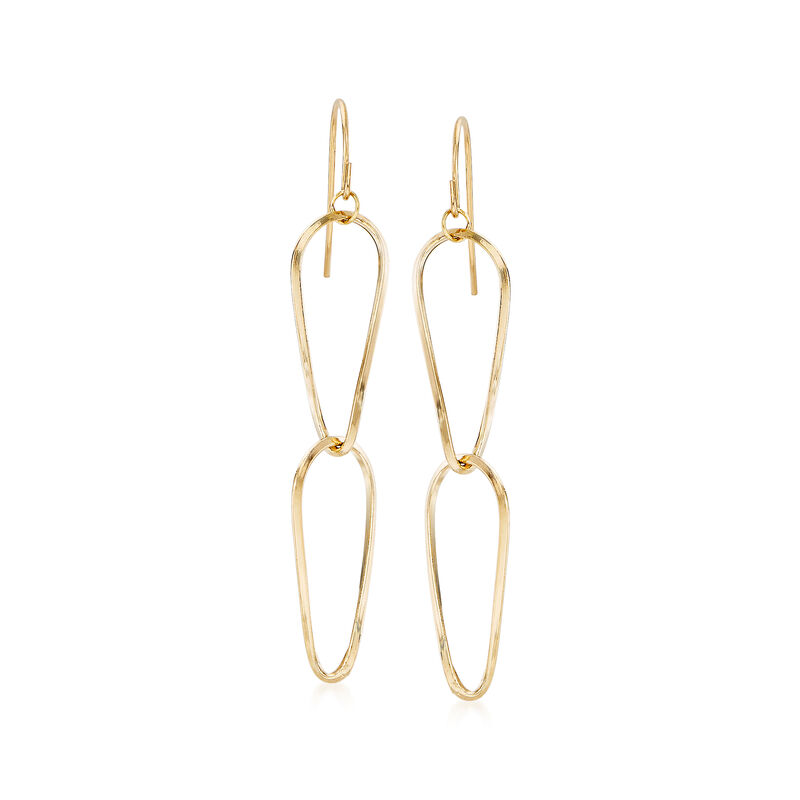 Italian 18kt Yellow Gold Double Pear-Shape Drop Earrings image number 0