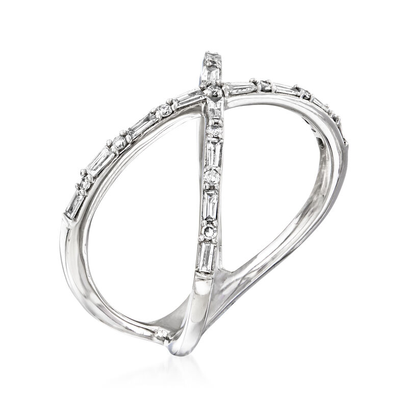 .29 ct. t.w. Diamond Crisscross Ring in 14kt White Gold image number 2