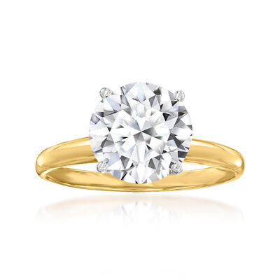 3.00 Carat Lab-Grown Diamond Solitaire Ring in 14kt Yellow Gold