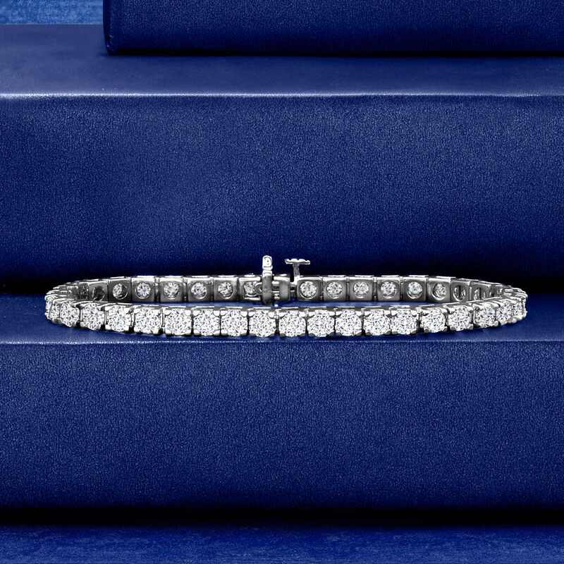 10.00 ct. t.w. Diamond Tennis Bracelet in 14kt White Gold image number 2