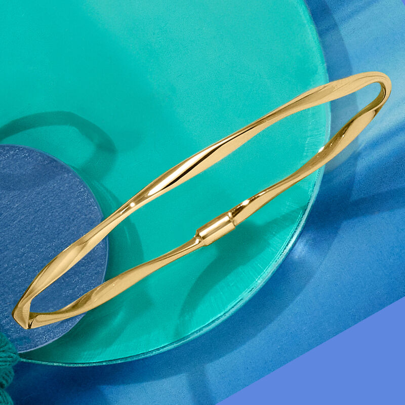 Italian 14kt Yellow Gold Twisted Bangle Bracelet image number 2