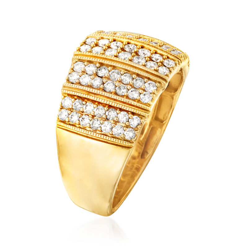 C. 1980 Vintage 1.30 ct. t.w. Diamond Ring in 14kt Yellow Gold. Size 9 image number 2