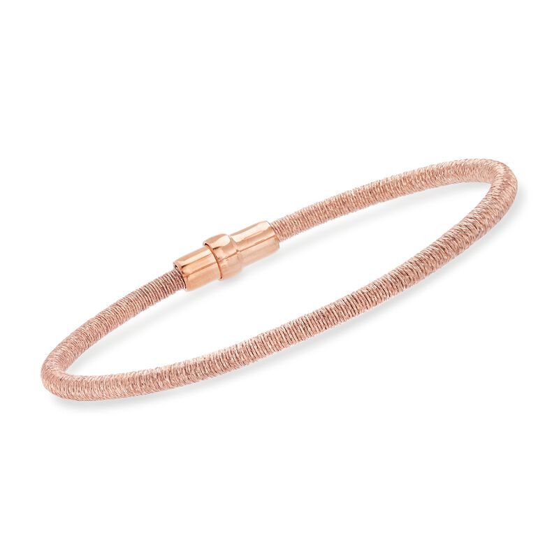 Italian 18kt Rose Gold Over Sterling Silver Mesh Bracelet image number 0