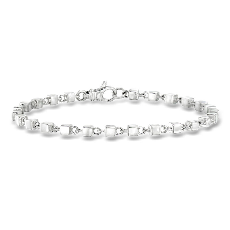 Zina Sterling Silver Cube-Link Bracelet. 7.5" image number 0