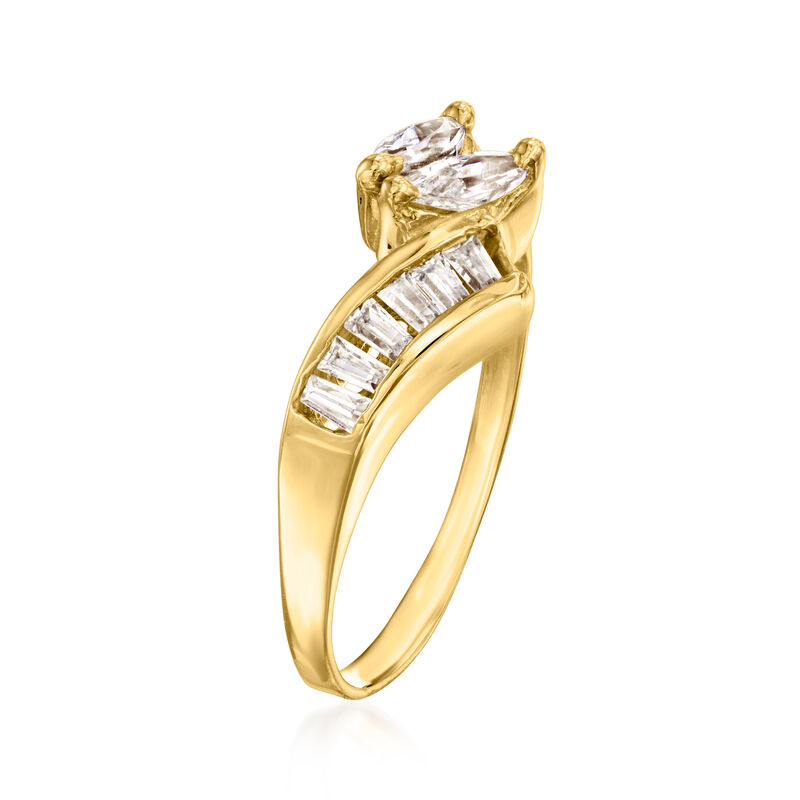 C. 1990 Vintage .54 ct. t.w. CZ Ring in 14kt Yellow Gold. Size 7.5