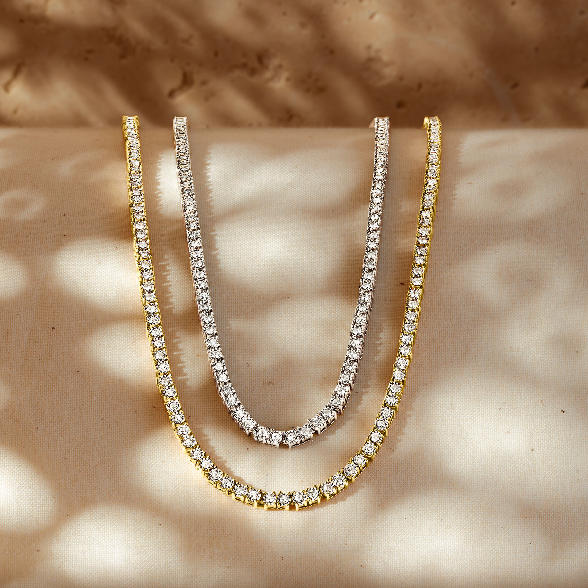 3.00 ct. t.w. Diamond Tennis Necklace in 18kt Gold Over Sterling