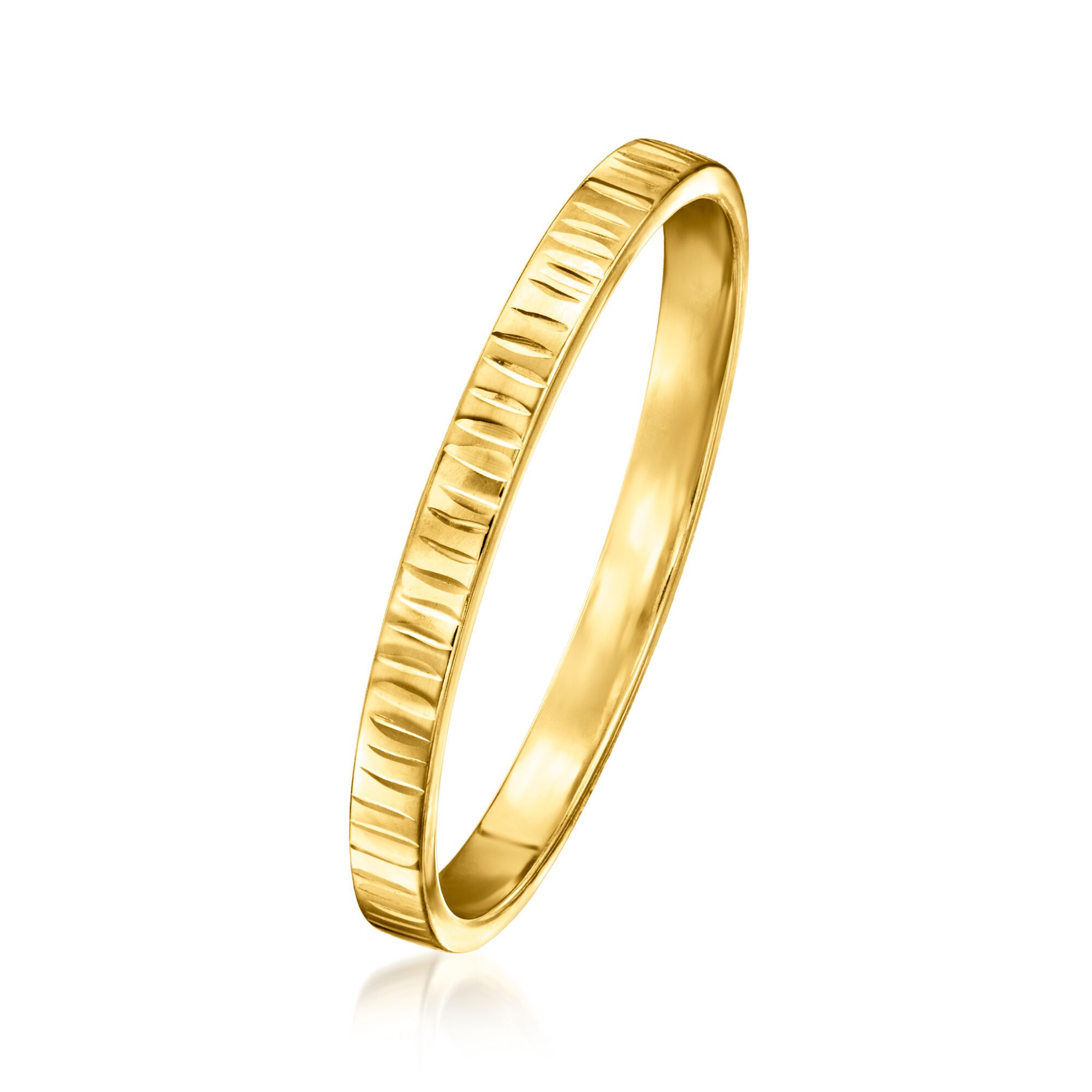 Italian 10kt Yellow Gold Textured Ring | Ross Simons