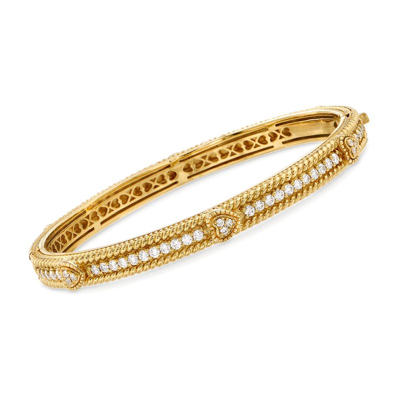 Judith Ripka "Berge" 1.07 ct. t.w. Diamond Bangle Bracelet in 18kt Yellow Gold image number 0