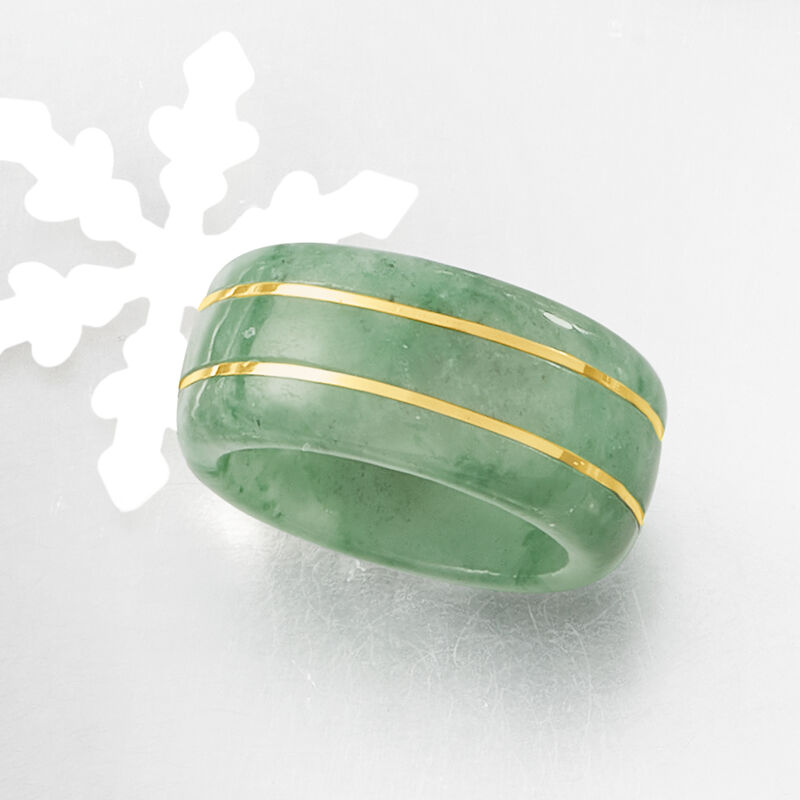 Jade Ring with 14kt Yellow Gold image number 3