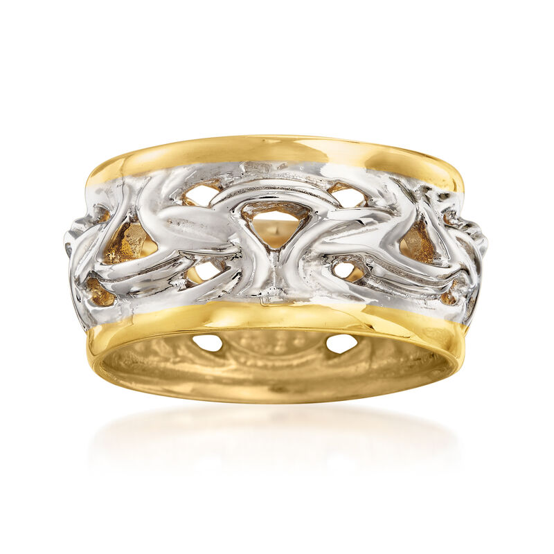 Italian Two-Tone Sterling Silver Byzantine Ring image number 0