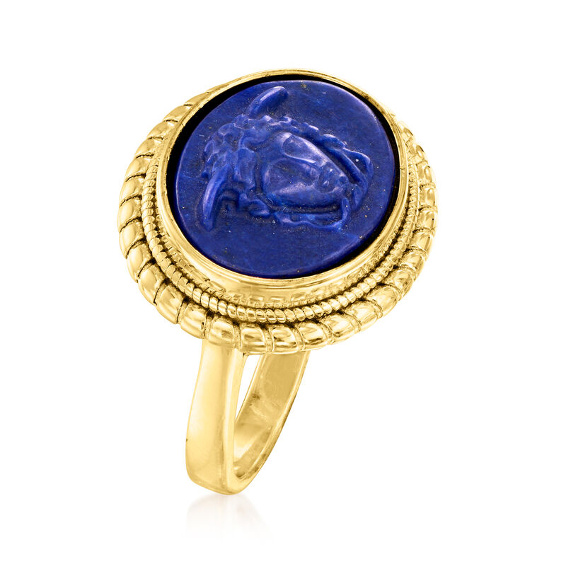 Italian Tagliamonte Lapis Ring in 18kt Gold Over Sterling image number 2