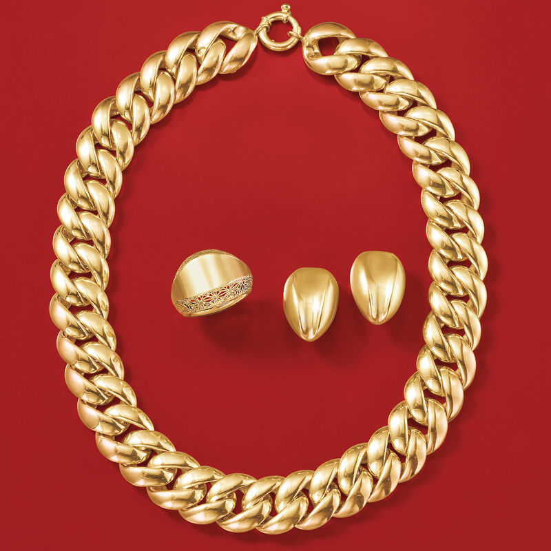 Italian 14kt Yellow Gold Filigree-Edged Ring image number 5