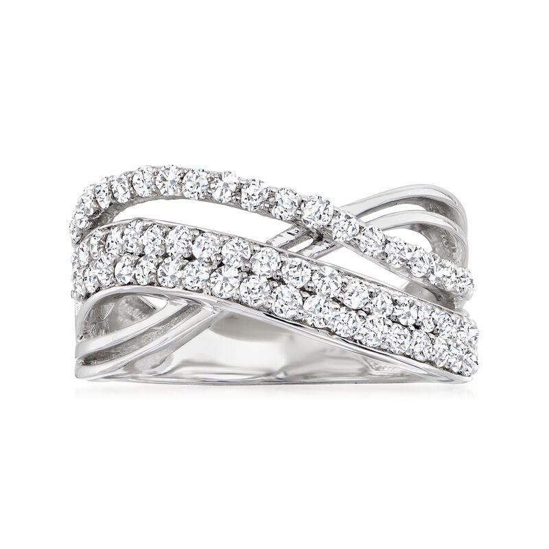 1.00 ct. t.w. Diamond Crisscross Ring in Sterling Silver image number 0
