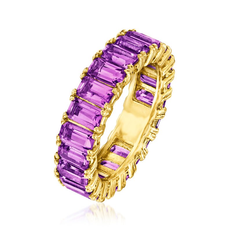 7.75 ct. t.w. Amethyst Eternity Band in 18kt Gold Over Sterling image number 2