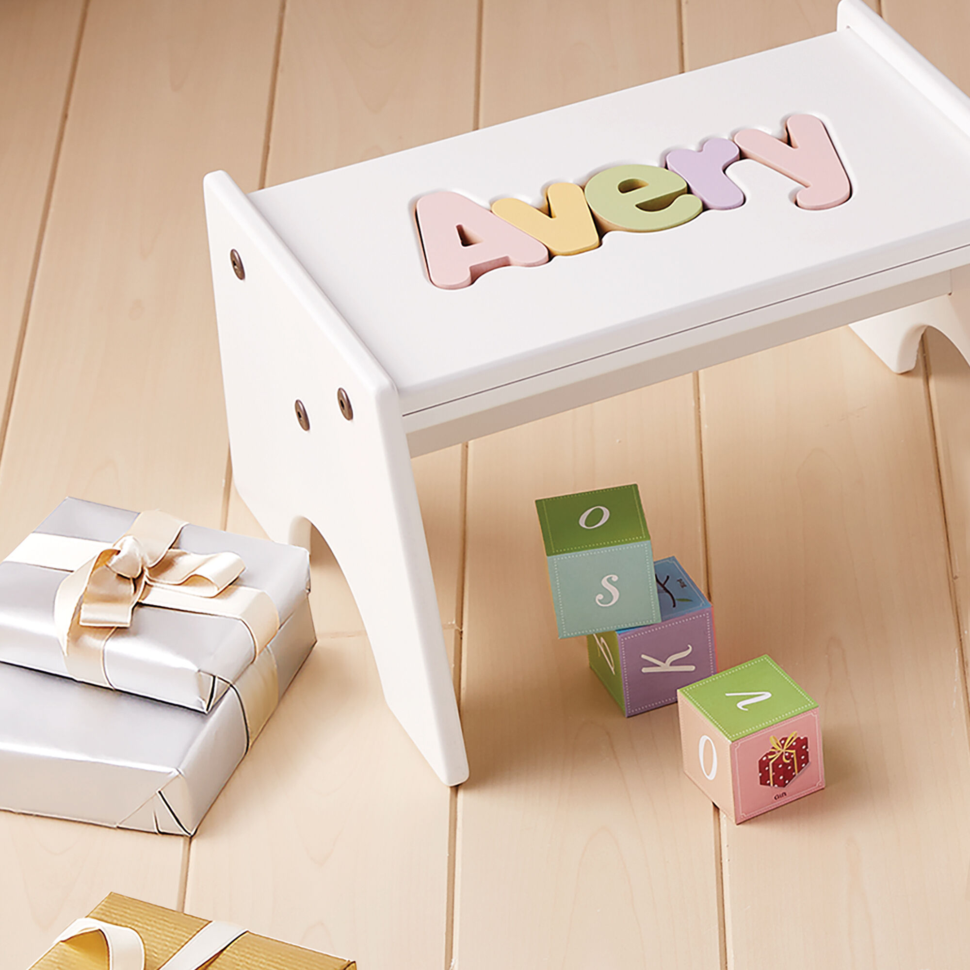 Children's puzzle stool with name online